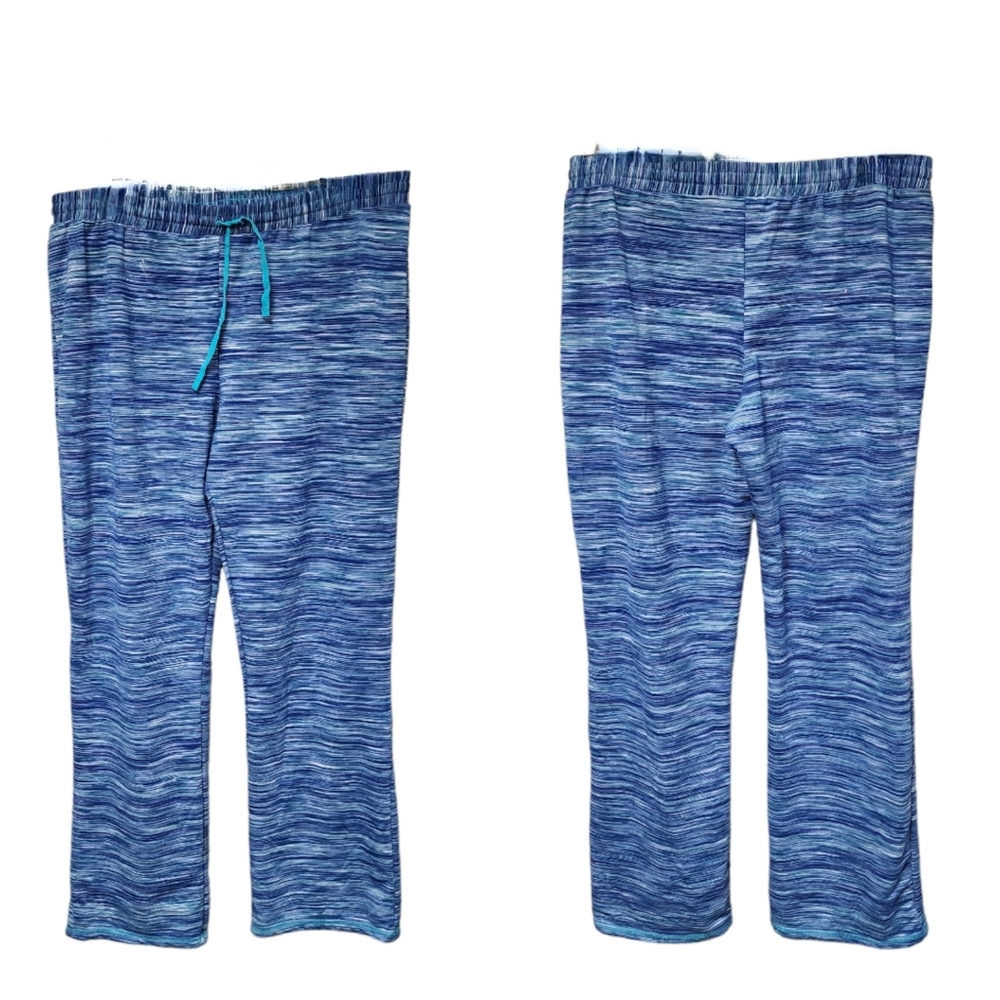 Karen Neuburger Live Love Lounge Blue Heather Striped Pajama Pants Size XL